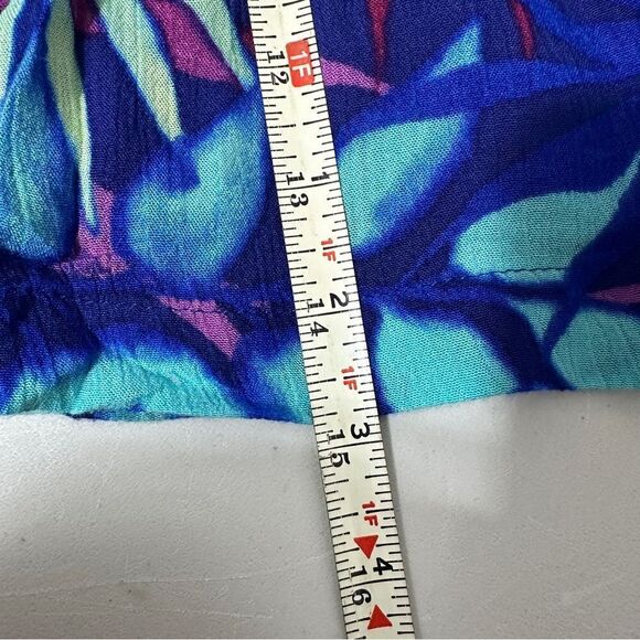 Aeropostale Mini Skirt Cotton Blue Tropical Hawaiian size M - Picture 4 of 7